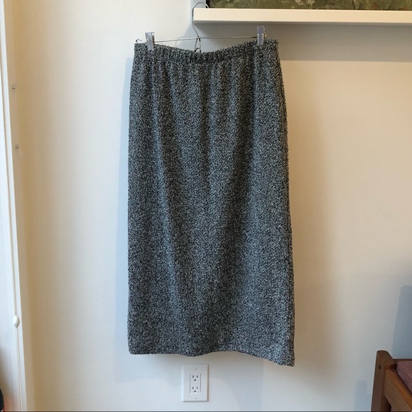 Speckled black and white midi skirt - Picture 4 of 8